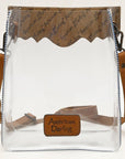 American Darling ADBGZ725 Clear Bag Hand Tooled Genuine Leather Women Bag Western Handbag Purse