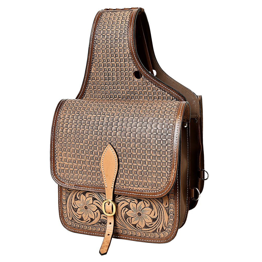 Hilason Western Horse Leather Saddle Bag Heavyduty Traditional Trail Ride