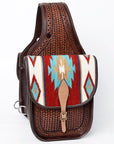 Hilason Floral  Western Horse Leather Saddle Bag Heavyduty Traditional Trail Ride