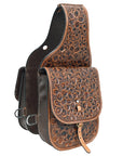 Hilason Floral  Western Horse Leather Saddle Bag Heavyduty Traditional Trail Ride