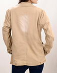 ADBZ705 Genuine leather Hand tooled hand carved Women Blazer dress jacket ladies Girl