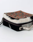 American Darling Hand Tooled Hair On Genuine Leather Women Bag Western Handbag Purse