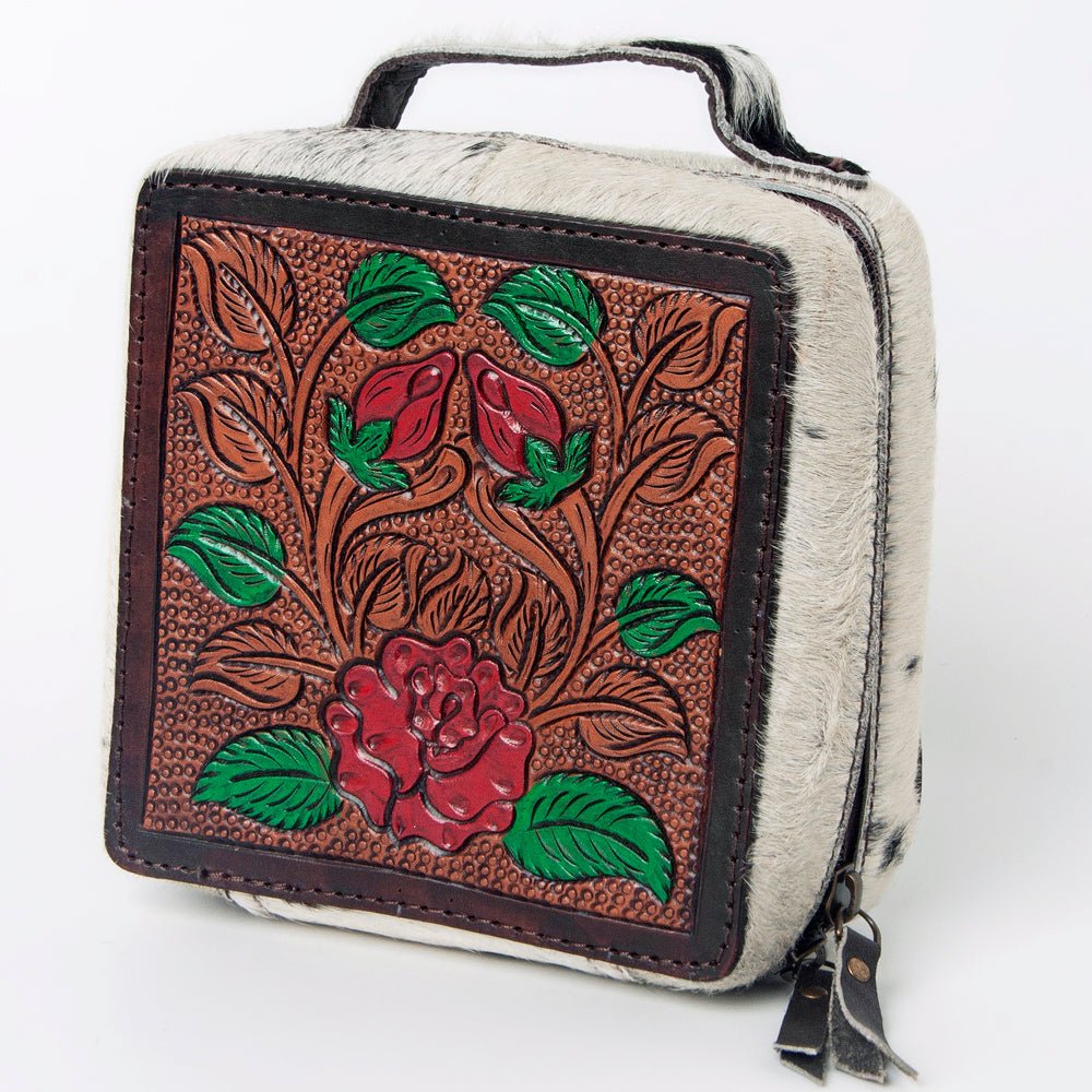 American Darling Hand Tooled Hair On Genuine Leather Women Bag Western Handbag Purse