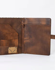 American Darling Portfolio Bag Hand Tooled Crocodile embossed Genuine Leather women bag western handbag purse - Everest Ranch