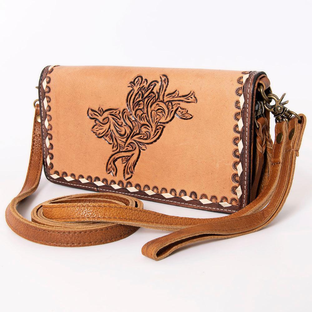 Ohlay Bags KBM101E Organiser Hand Tooled Genuine Leather Women Bag Western Handbag Purse