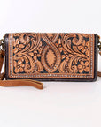 SKBM101F Ohlay Western Genuine Leather Hand Tooled Women Organiser Bags