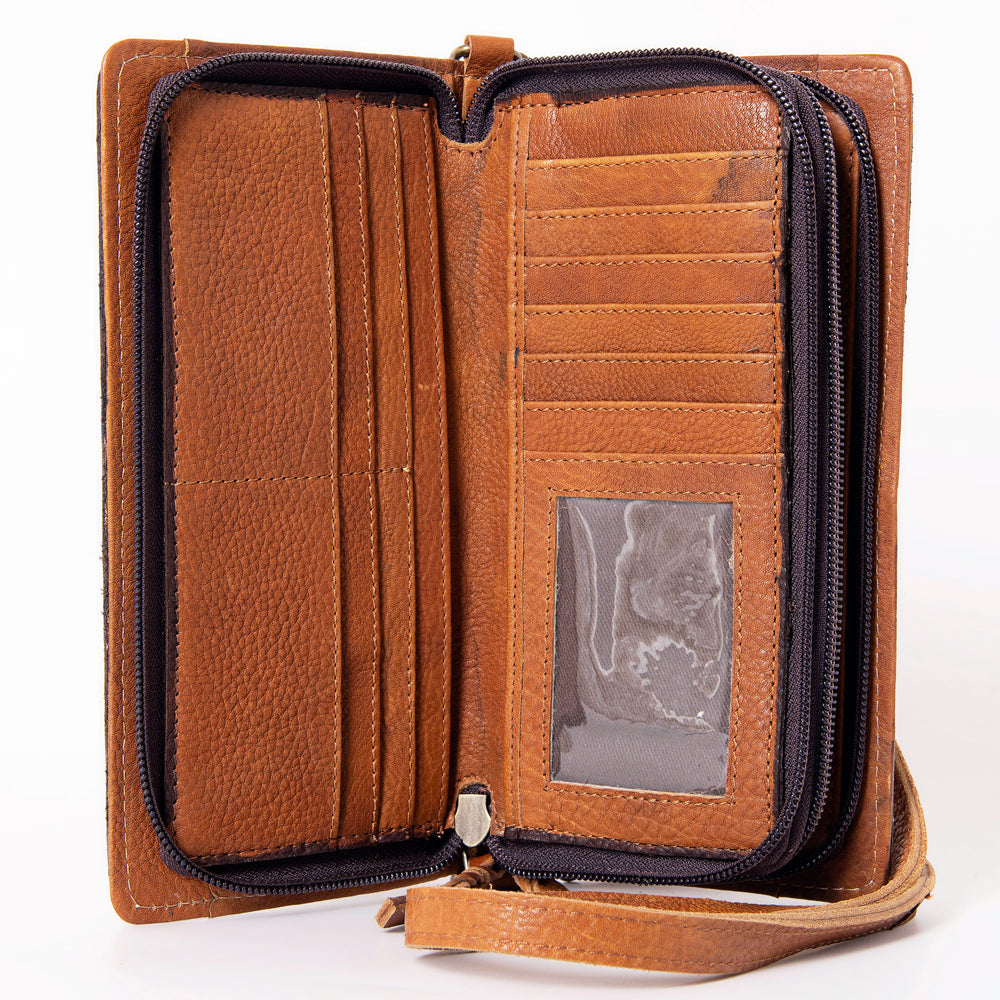 SKBM101F Ohlay Western Genuine Leather Hand Tooled Women Organiser Bags