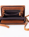 SKBM101F Ohlay Western Genuine Leather Hand Tooled Women Organiser Bags