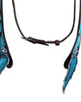 Hilason Western Horse Floral Hand Painted Genuine Leather Headstall Blue