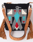 American Darling Saddle Blanket Genuine Leather Women Bag Western Handbag Purse