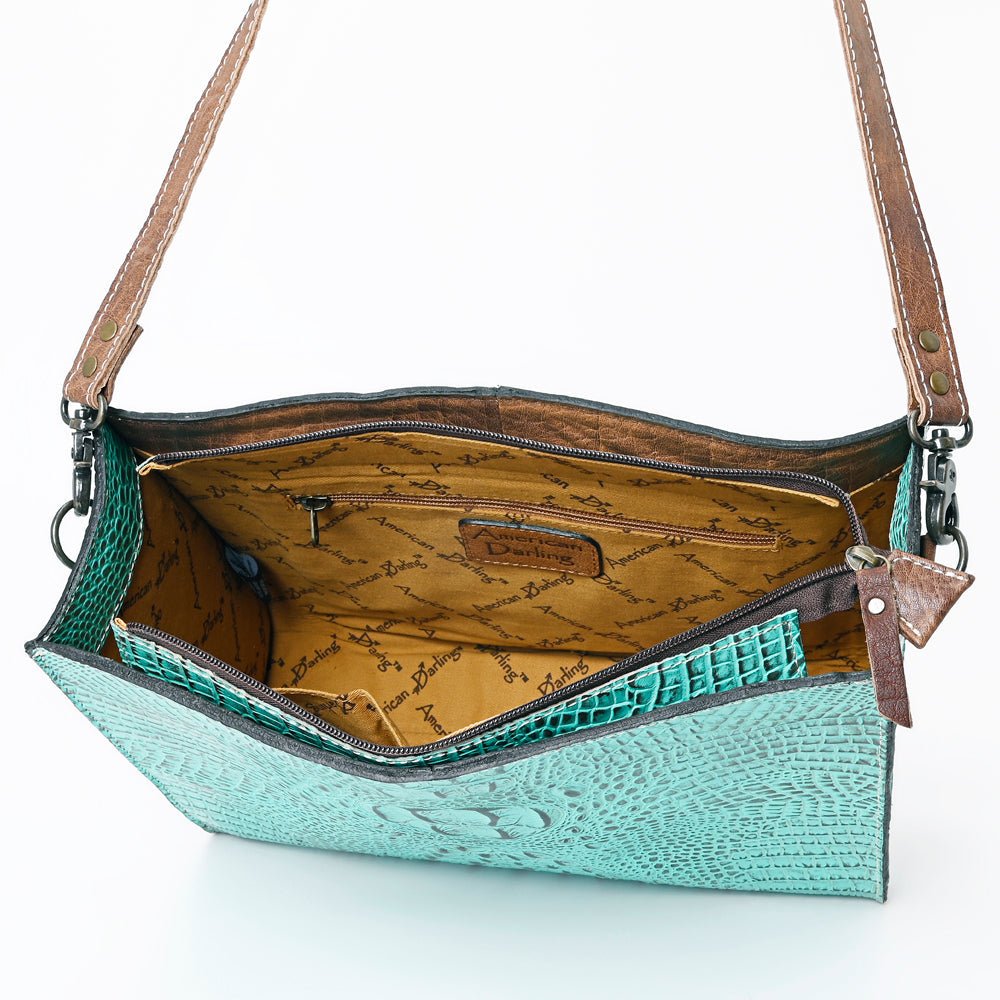 American Darling Crocodile Embossed Genuine Leather Women Bag Western Handbag Purse
