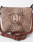 American Darling Crocodile Embossed Genuine Leather Women Bag Western Handbag Purse
