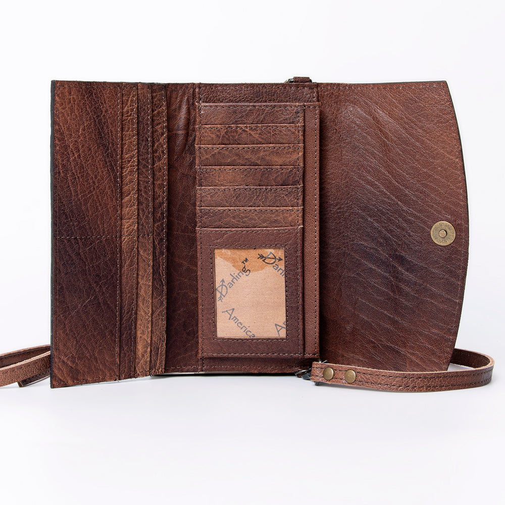 American Darling Wallet Hand Tooled Genuine Leather women bag western handbag purse