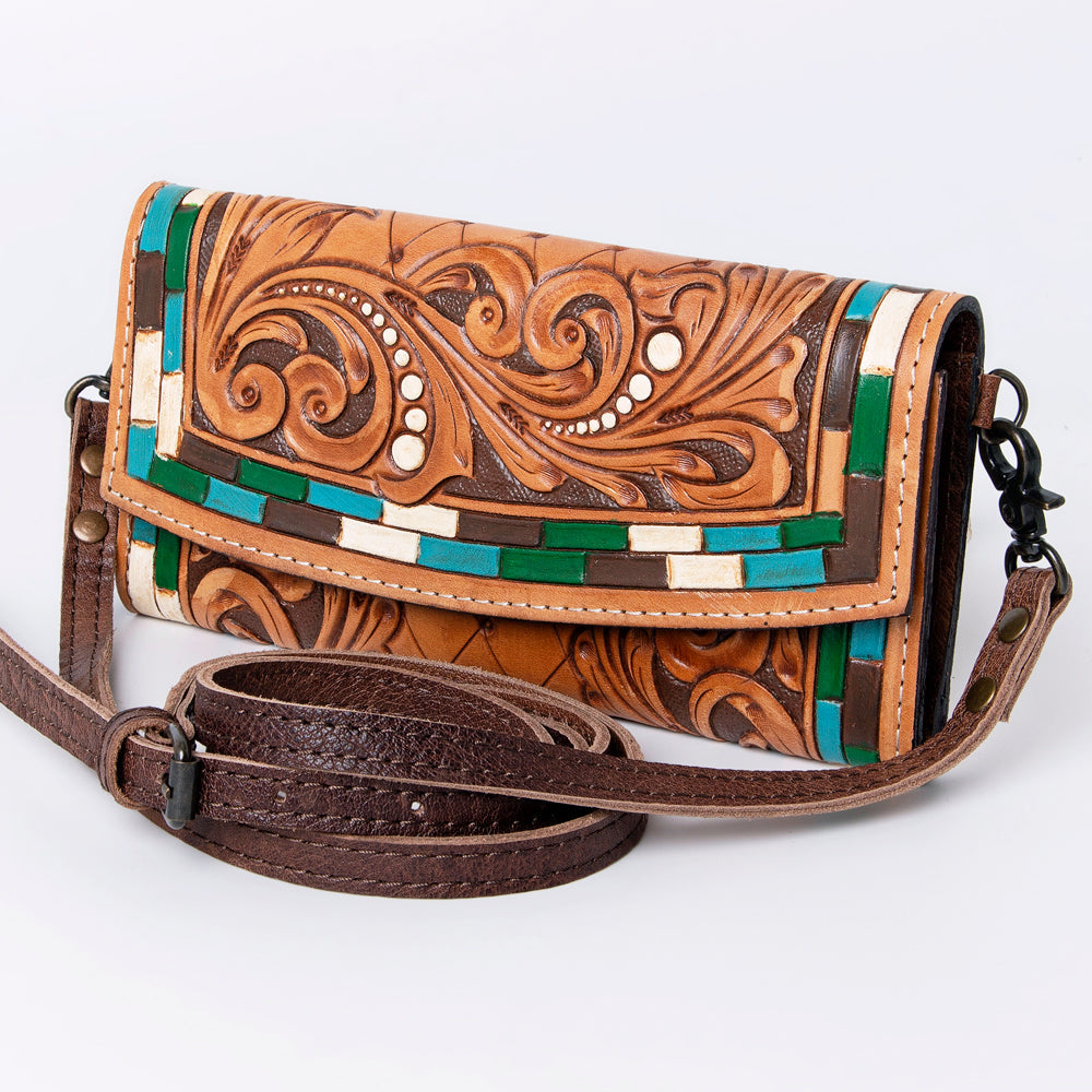 American Darling Wallet Hand Tooled Genuine Leather women bag western handbag purse