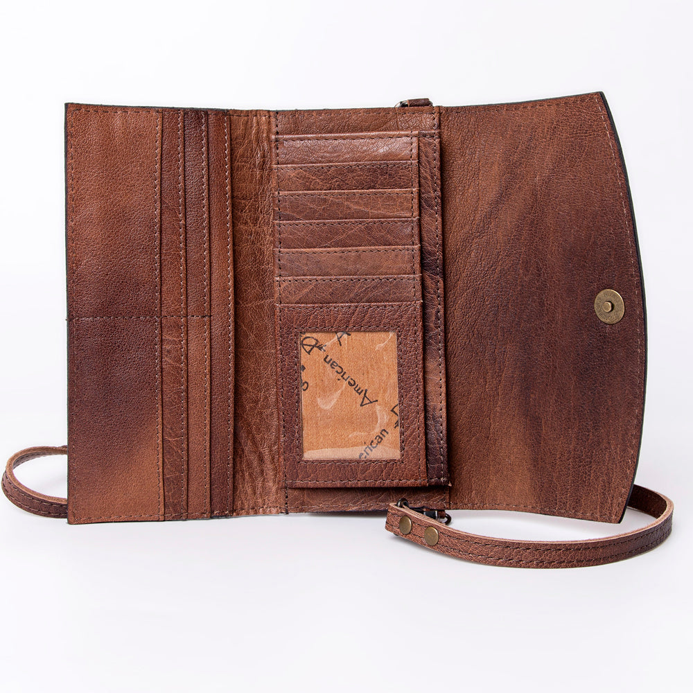American Darling Wallet Hand Tooled Genuine Leather women bag western handbag purse