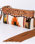 American Darling Wristlet Genuine Leather Women Bag W. Handbag Purse –