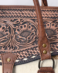American Darling ADBG516 Duffel Hand Tooled Saddle Blanket Genuine Leather Women Bag Western Handbag Purse
