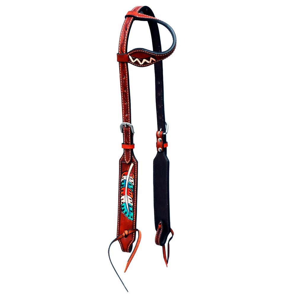 Bar H Equine Genuine Western American Leather Horse Premium Headstall &amp; Breast Collar Set