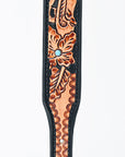 HILASON Western Genuine Leather Heavy Duty Dog Collar Floral Tooled