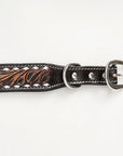 HILASON Western Genuine Leather Heavy Duty Dog Collar Floral Tooled