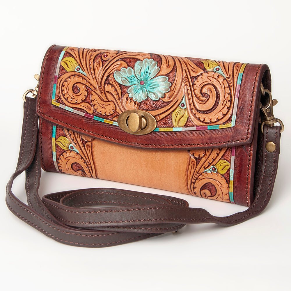 American Darling Hand Tooled Genuine Leather Women Bag Western Handbag Purse