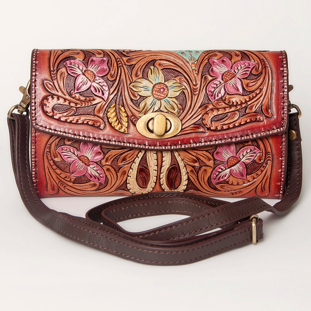 American Darling Hand Tooled Genuine Leather Women Bag Western Handbag Purse