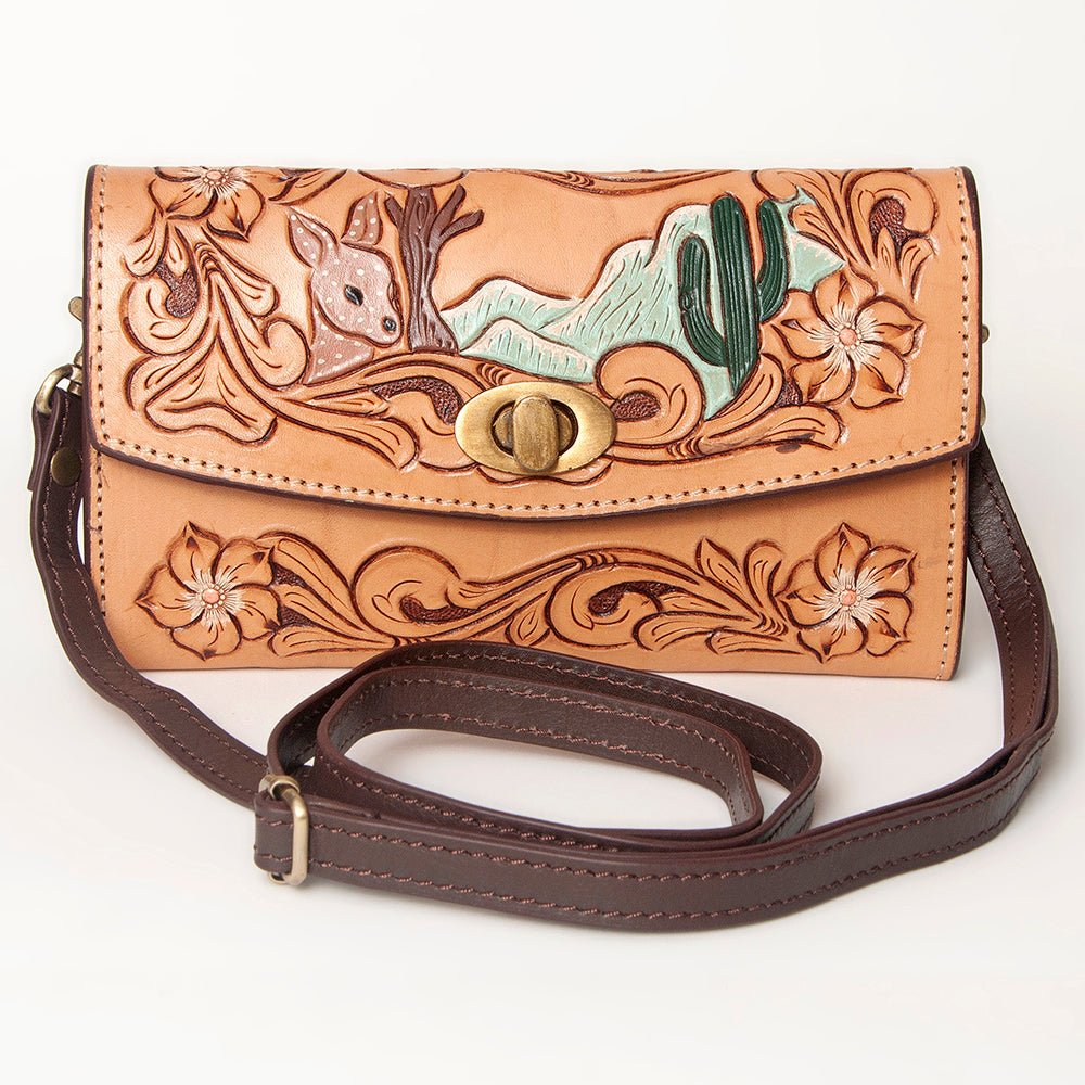 American Darling Hand Tooled Genuine Leather Women Bag Western Handbag Purse