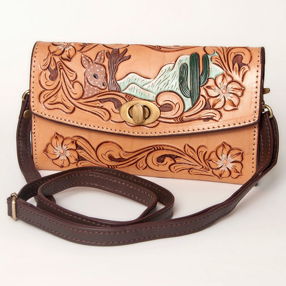 American Darling Hand Tooled Genuine Leather Women Bag Western Handbag Purse