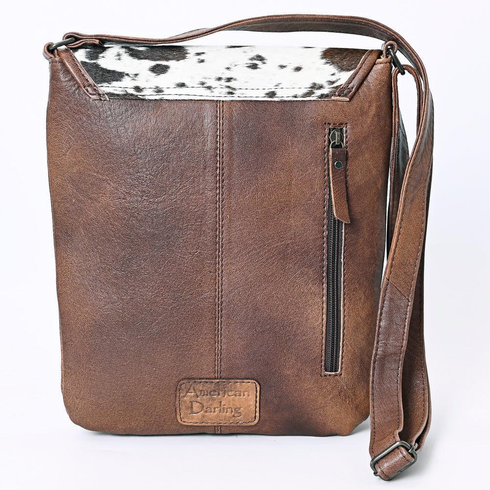 American Darling ADBG1074 Chaps Bag Hand Tooled Hair-On Genuine Leather Women Bag Western Handbag Purse