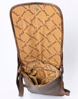 American Darling ADBG1074 Chaps Bag Hand Tooled Hair-On Genuine Leather Women Bag Western Handbag Purse