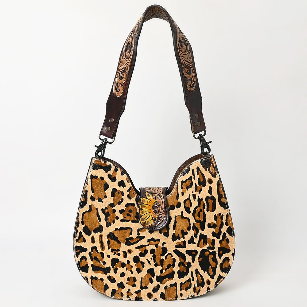 American Darling Hobo Hand Tooled Hair-On Genuine Leather women bag western handbag purse