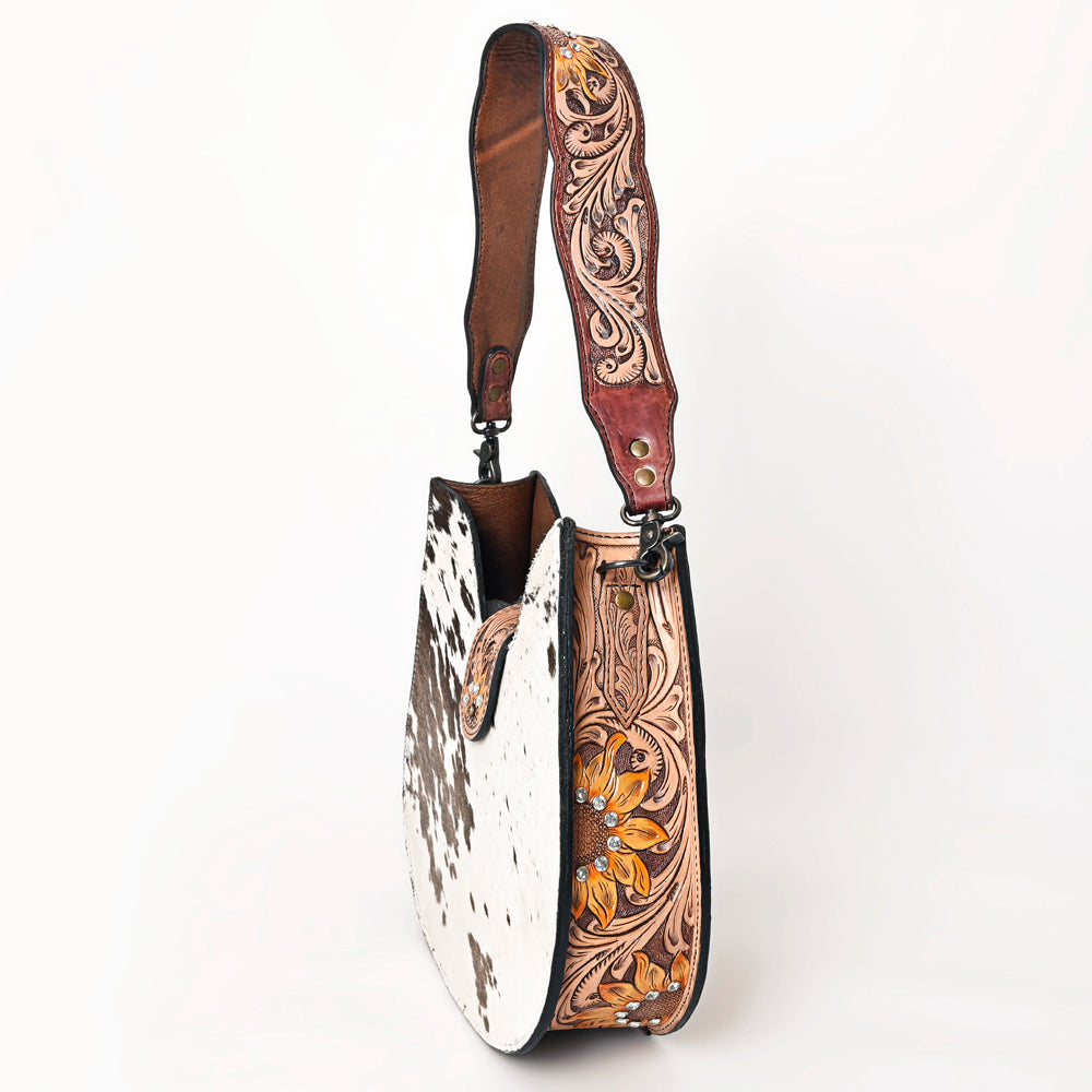 American Darling Hobo Hand Tooled Hair-On Genuine Leather women bag western handbag purse