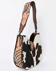 American Darling Hobo Hand Tooled Hair-On Genuine Leather women bag western handbag purse
