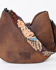 American Darling Hobo Hand Tooled Hair-On Genuine Leather women bag western handbag purse