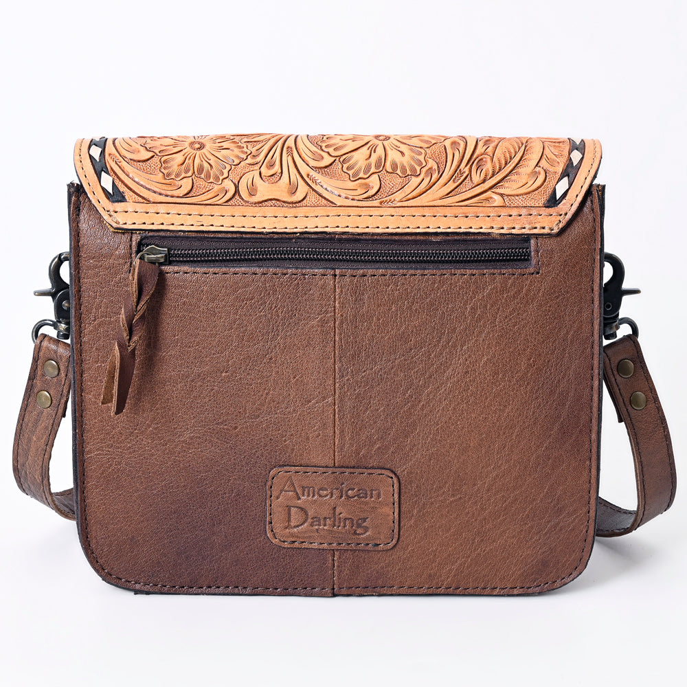 American Darling ADBG1083 Small Crossbody Hand Tooled Genuine Leather Women Bag Western Handbag Purse