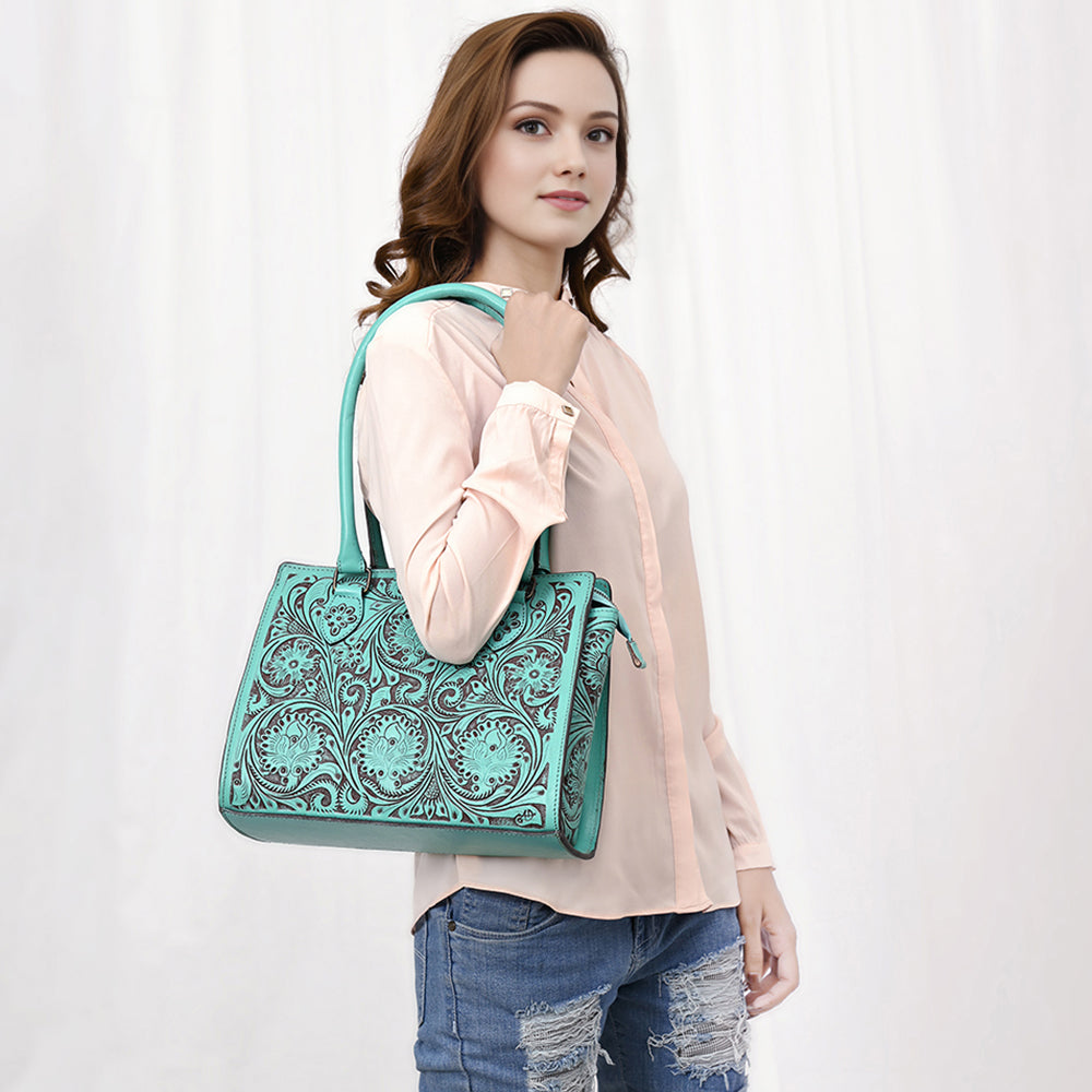 ADBGZ732B American Darling Hand Tooled Genuine Leather Women Bag Western Handbag Purse