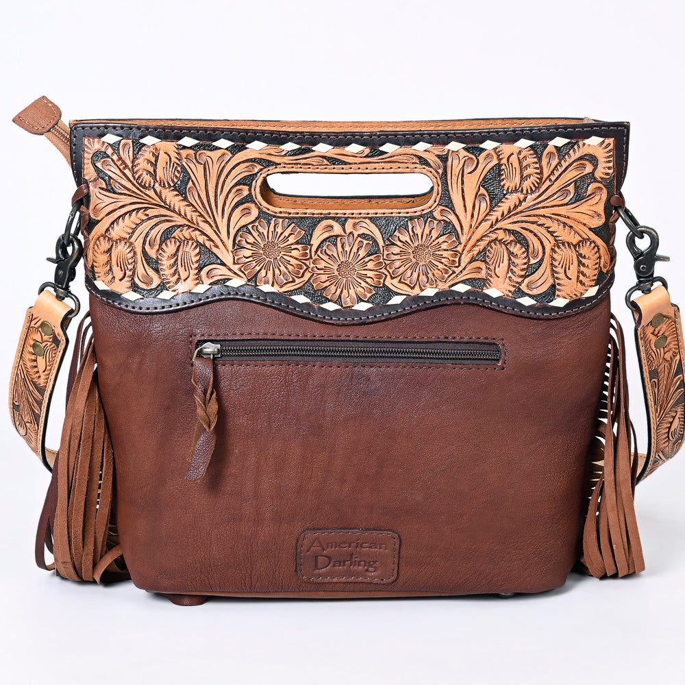 Hand Tooled Saddle Blanket Leather Western Clutch For Women