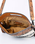 Hand Tooled Saddle Blanket Leather Western Clutch For Women