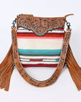 American Darling Messenger Hand Tooled Hair On Genuine Leather Western Women Bag Handbag Purse | Cute