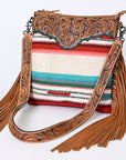 American Darling Messenger Hand Tooled Hair On Genuine Leather Western Women Bag Handbag Purse | Cute