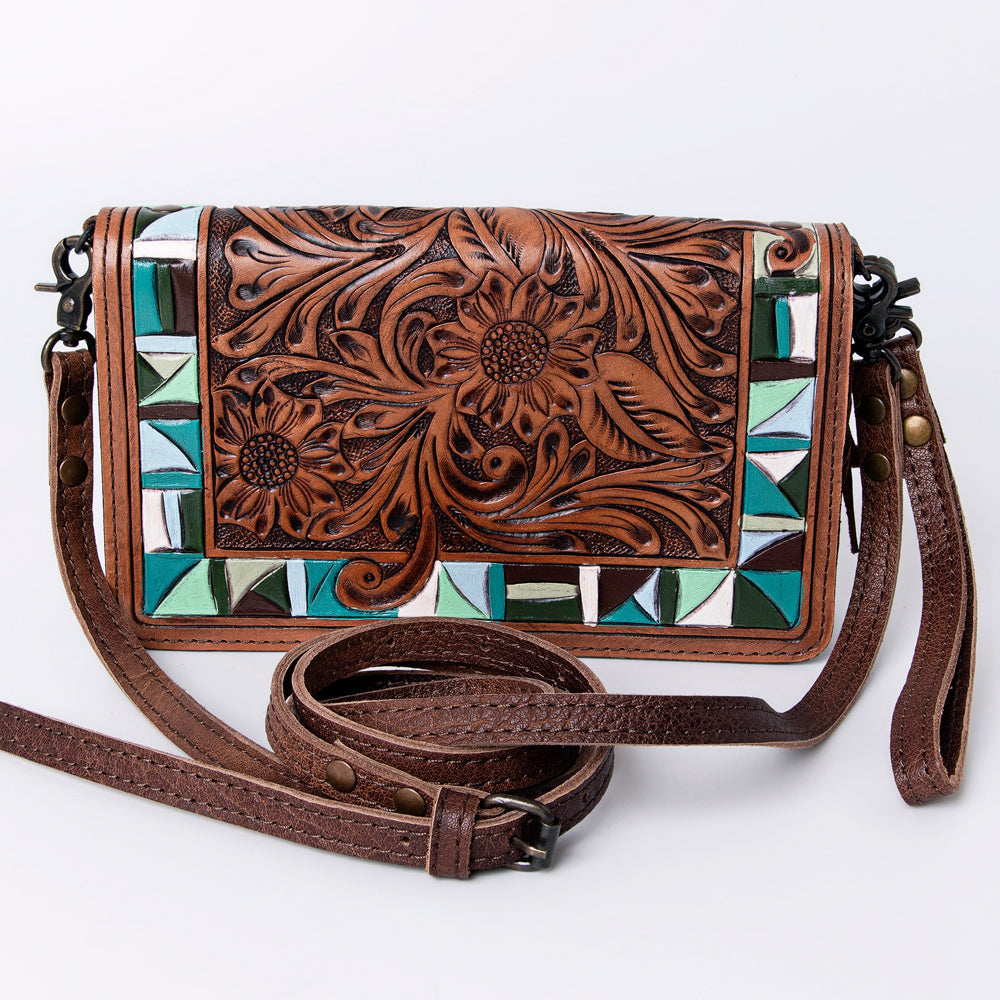 American Darling ORGANISER Upcycled Wool Genuine Leather women bag western handbag purse