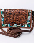 American Darling Organiser Bag Handcrafted from Crocodile Embossed Genuine Leather with YKK Zipper and Detachable Strap