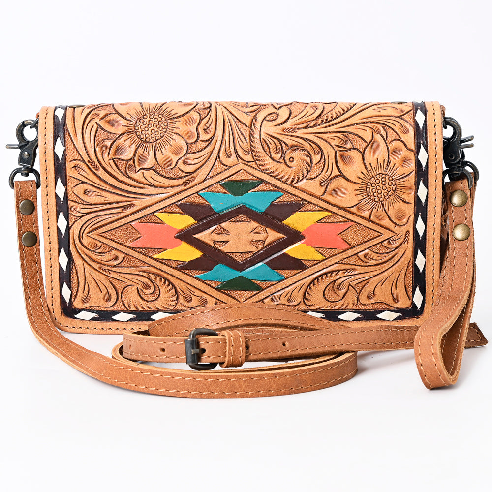 American Darling ORGANISER Upcycled Wool Genuine Leather women bag western handbag purse
