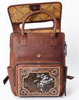 American Darling Backpack Hand Tooled Crocodile embossed Genuine Leather women bag western handbag purse