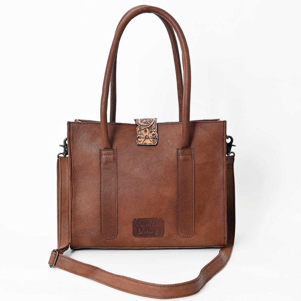 Hair-On Cowhide Western Leather Tote With Fringe