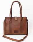 Hair-On Cowhide Western Leather Tote With Fringe