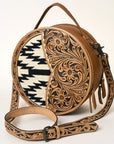 ADBG1094 American Darling Canteen Hand Tooled Saddle Blanket Genuine Leather women bag western handbag purse
