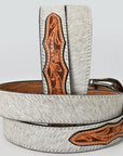 American Darling ADBLF203-L Beautifully Hand Tooled Hair-On Genuine American Leather Belt Men and  Women