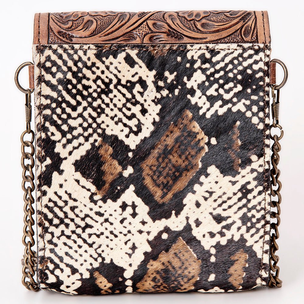 American Darling Hand Tooled Hair On Genuine Leather Women Bag Western Handbag Purse