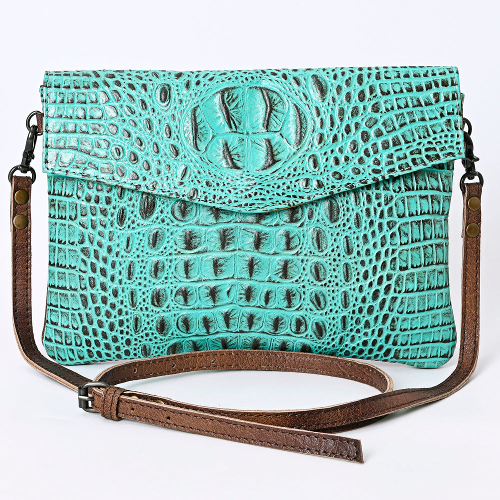ADBGS178BK American Darling Crocodile Embossed Genuine Leather Women Bag Western Handbag Purse
